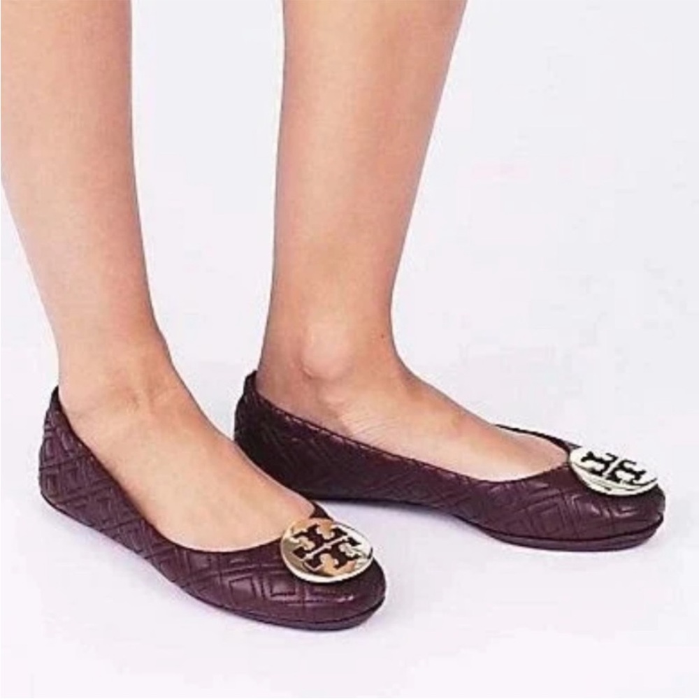 Tory Burch Quilted Minnie Travel Nappa Leather Flats